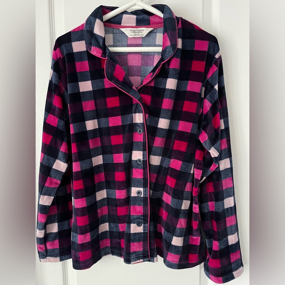 Cozy Pyjamas Denver Hayes Set Size Large Pink Navy Fleece Lounge” - Picture 2 of 9